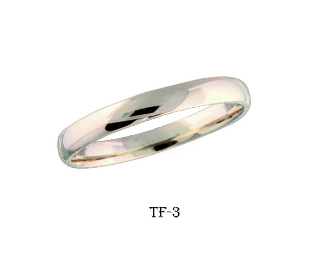 18k Solid Gold Elegant Ladies Modern Shinny Finish Flat Band Ring TF-3v - Royal Dubai Jewellers