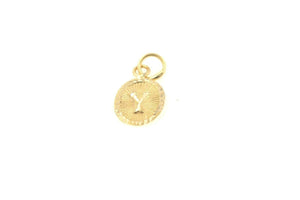 22k 22ct Solid Gold Charm Letter Y Pendant Oval Design p1138 ns - Royal Dubai Jewellers