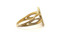 22k Ring Solid Gold ELEGANT Charm Ladies Floral Band SIZE 7.5 "RESIZABLE" r2332 - Royal Dubai Jewellers