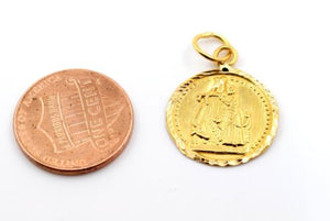 2k Solid Gold Lord Krishna krishan gopal RADHA pendant locket charm P1055 ns - Royal Dubai Jewellers