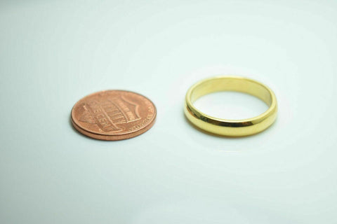 22k Ring solid gold Elegant Wedding Band unisex with Simple Finishing r215 - Royal Dubai Jewellers