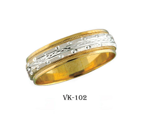 14k Solid Gold Elegant Ladies Modern Traditional Flat Band 6MM Ring VK102v - Royal Dubai Jewellers
