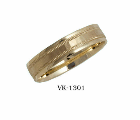 14k Solid Gold Elegant Ladies Modern Shiny Finished Flat Band 5mm Ring VK1301v - Royal Dubai Jewellers