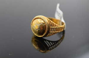 22k Ring Solid Gold ELEGANT Charm Mens Soccer Band SIZE 10.75 "RESIZABLE" r2383 - Royal Dubai Jewellers