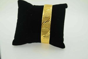 Bangle CUSTOM Handmade 22K SOLID yellow GOLD BANGLE BRACELET Cuff Diamond Cut - Royal Dubai Jewellers