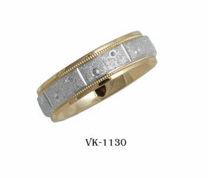 14k Solid Gold Elegant Ladies Modern Stone Finished Flat Band 6mm Ring VK1130v - Royal Dubai Jewellers