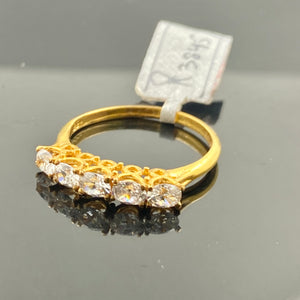 22k Solid Gold 5 Stone Band r3845 - Royal Dubai Jewellers
