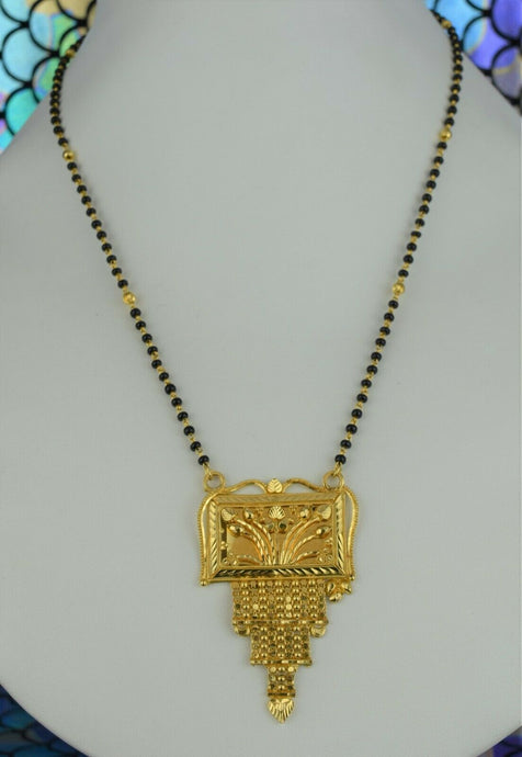 22k Mangalsutra Solid Gold Traditional Ladies Filigree Necklace Design C090 - Royal Dubai Jewellers