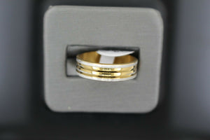 18k Solid Gold Elegant Ladies Modern Matte Disc Finish Band Ring R9115m - Royal Dubai Jewellers