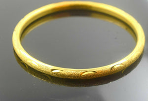 22k Solid Gold ELEGANT WOMEN BANGLE BRACELET Classic Design Size 2.5 inch B334 - Royal Dubai Jewellers