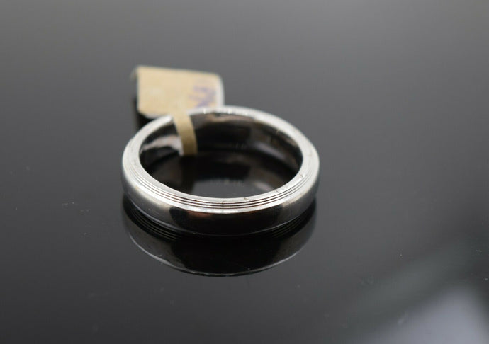 18k Ring Solid Gold Ring Simple White Gold Plain Band R1843 - Royal Dubai Jewellers