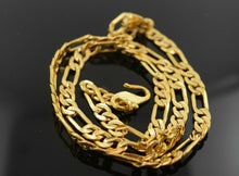 22k Chain Yellow Solid Gold Chain Curb Italian Necklace 5.2mm Figaro CUBAN C116 - Royal Dubai Jewellers