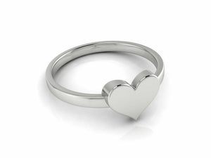 18k Solid White Gold Ladies Jewelry Modern Band with Heart Design CGR58W - Royal Dubai Jewellers