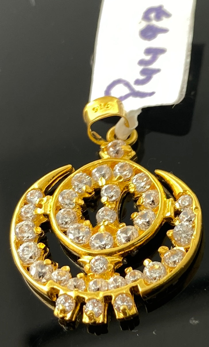22K Solid Gold Sikhism Pendant P4497 - Royal Dubai Jewellers