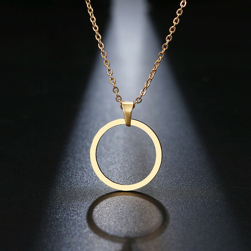 Solid Gold Simple Ring Pendant with High Polished Finishing SP19 - Royal Dubai Jewellers