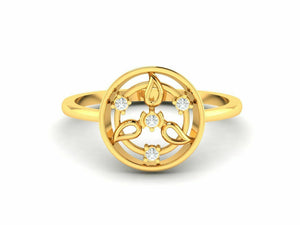 22k Ring Solid Yellow Gold Ladies Jewelry Modern Geometric Pattern Band CGR22 - Royal Dubai Jewellers