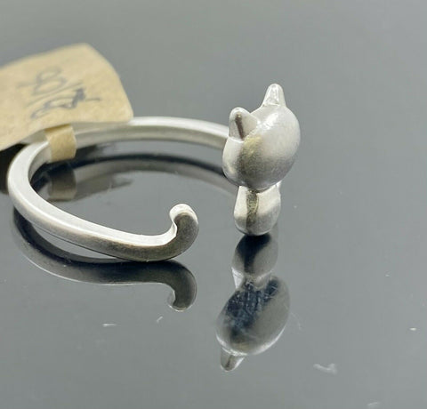 18k Ring Solid Gold ELEGANT Charm Simple Cat Design Ladies Band r2106zz - Royal Dubai Jewellers