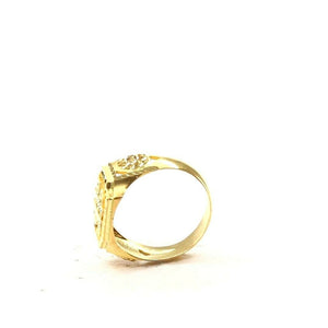 22k Ring Solid Gold Elegant Money Emblem Design Mens Ring Size R2046 mon - Royal Dubai Jewellers