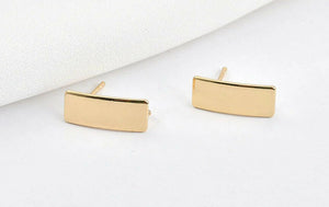 Solid Gold Ladies Jewelry Simple Rectangular Shape Earrings SE5 - Royal Dubai Jewellers