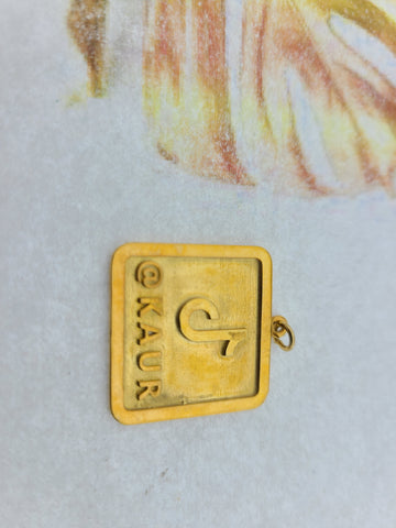 22K Solid Gold Customized Tik Tok @ Pendant With Names PP2 - Royal Dubai Jewellers