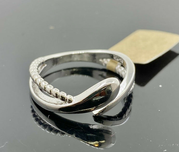 18k Ring Solid Gold ELEGANT Charm Curve Design Ladies Band r2112zz - Royal Dubai Jewellers