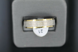 18k Solid Gold Elegant Ladies Modern Sand Finish Band Ring R9269m - Royal Dubai Jewellers