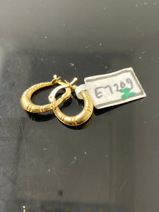 10k Solid Gold Elegant U Hoops Earrings e7209z - Royal Dubai Jewellers