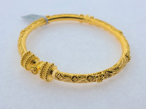 22K Solid Gold Designer Filigree Screw Bangle B9383 - Royal Dubai Jewellers