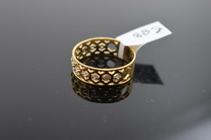 22k Ring Solid Gold ELEGANT Charm Ladies Band SIZE 7.5 "RESIZABLE" r2939mon - Royal Dubai Jewellers