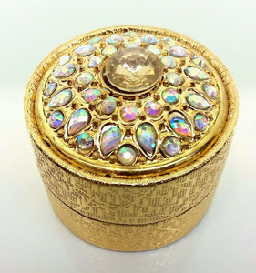 22k Solid Gold ELEGANT FLOWER Green Stone EARRINGS STUD Antique Design E186 - Royal Dubai Jewellers