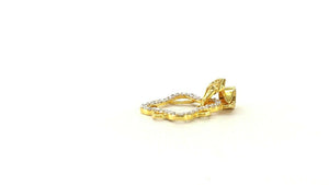 22k Pendant Solid Gold ELEGANT Classic Geometric Floral Pendant p4074 - Royal Dubai Jewellers