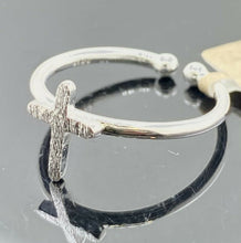 18k Ring Solid Gold ELEGANT Modern Cross Design Ladies Band r2387z - Royal Dubai Jewellers