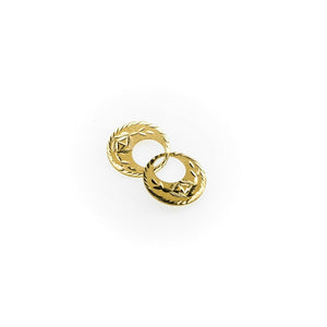 22k Earrings Solid Gold Men Jewelry Simple Nattiyan Diamond Cut Design E6026 - Royal Dubai Jewellers