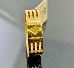 22k Ring Solid Gold ELEGANT Charm Spade Diamond Flush Heart Ladies Band r2090z - Royal Dubai Jewellers