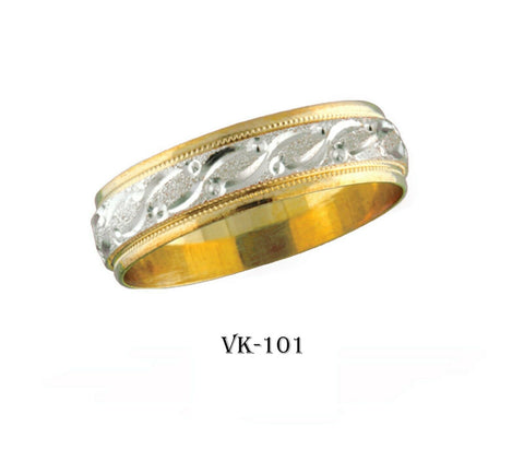 14k Solid Gold Elegant Ladies Modern Traditional Flat Band 6MM Ring Vk101v - Royal Dubai Jewellers
