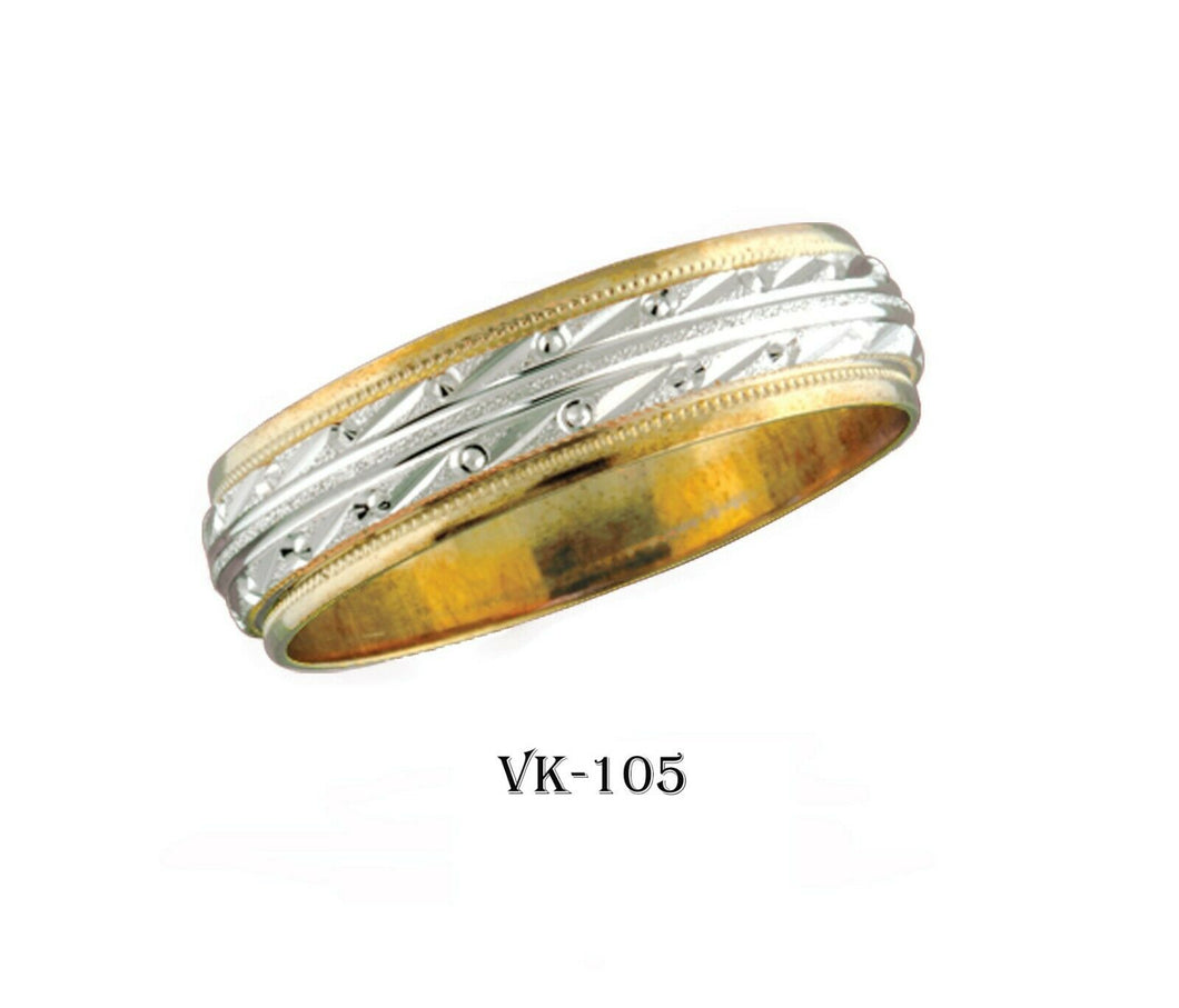 14k Solid Gold Elegant Ladies Modern Traditional Flat Band 6MM Ring VK105v - Royal Dubai Jewellers