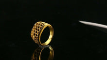 22k Ring Solid Gold ELEGANT Charm Honeycomb Band SIZE 8 "RESIZABLE" r2317 - Royal Dubai Jewellers