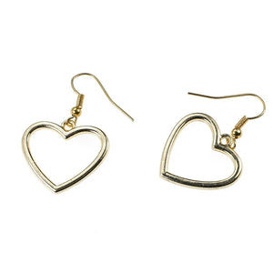 Solid Gold Ladies Jewelry Modern Simple Heart Shape Studs Design SE18 - Royal Dubai Jewellers
