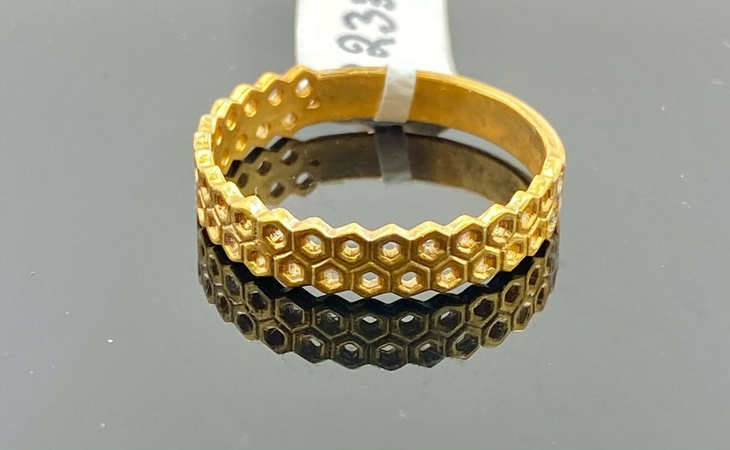 22k Ring Solid Gold ELEGANT Charm Men Hexagon Band SIZE 11 
