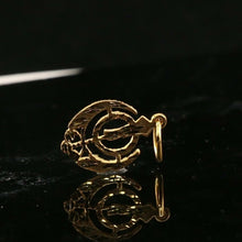 22k Pendant Solid Gold ELEGANT Simple Diamond Cut Sikh Religious Pendant P1531 - Royal Dubai Jewellers