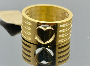 22k Ring Solid Gold Ladies Jewelry ELEGANT Heart Shape Band r2083 - Royal Dubai Jewellers