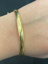 22k Bangle Solid Gold Elegant Modern Plain High Polished Design B404 - Royal Dubai Jewellers