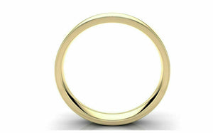 18k Solid Gold 4mm Comfort Fit Wedding Flat Band in 18k Yellow Gold "All sizes " - Royal Dubai Jewellers
