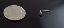 Authentic 18K White Gold L-Shaped Nose Pin Stud Round-Cut-Diamond VS2 n92 - Royal Dubai Jewellers