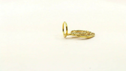 22k 22ct Solid Gold ELEGANT Simple Diamond Cut Religious Sikh Pendant P2046 - Royal Dubai Jewellers