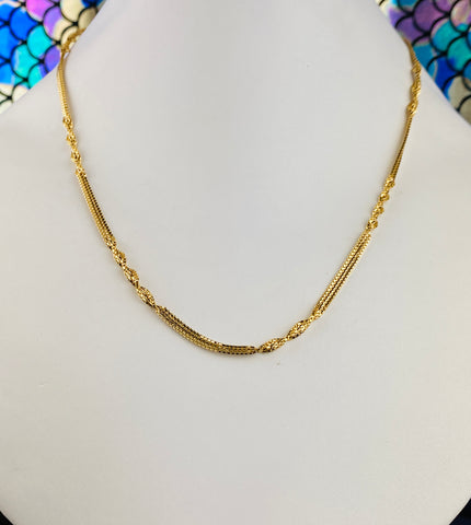 14k Chain Solid Gold Ladies Designer Distinctive Pattern C0361 - Royal Dubai Jewellers