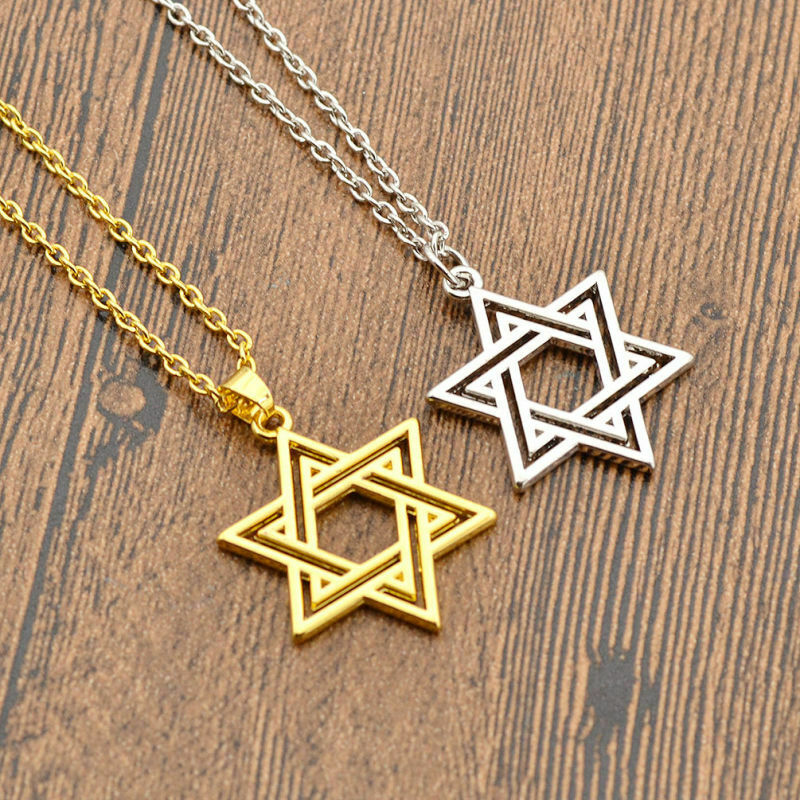 Gold Plated 925 Sterling Silver Star of David Necklace Magen David Pendant  Chain may Vary: Israel Book Shop
