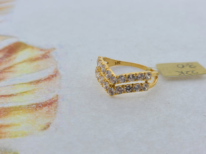 22K Solid Gold Zirconia Ring R8656 - Royal Dubai Jewellers