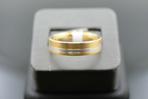 18k Solid Gold Elegant Ladies Modern Shiny Disc Finish Band Ring R9450m - Royal Dubai Jewellers