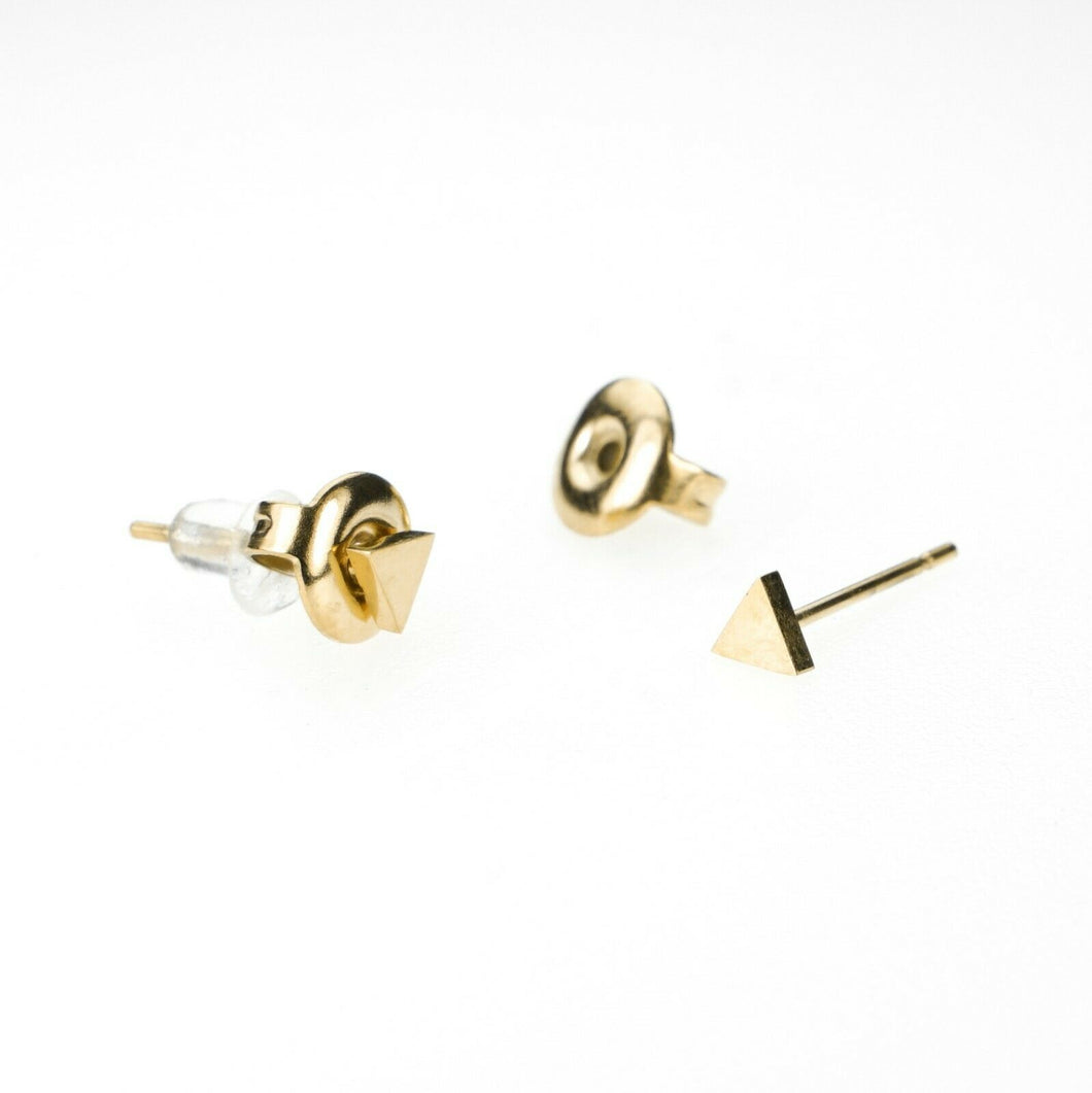 Solid Gold Ladies Jewelry Modern Simple Triangular Shape Studs Design SE11 - Royal Dubai Jewellers